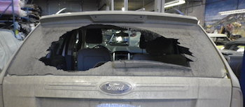 Ford SUV Broken Rear Window